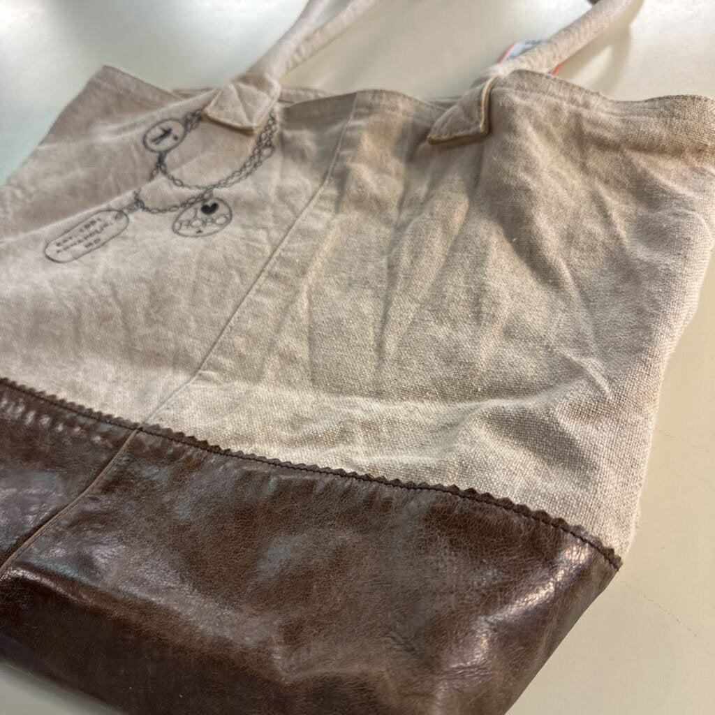 Hobo Beige/ Brown Annapolis Shopper Canvas Tote Purse