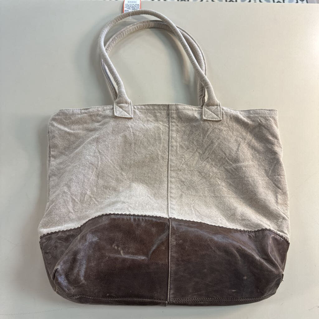 Hobo Beige/ Brown Annapolis Shopper Canvas Tote Purse