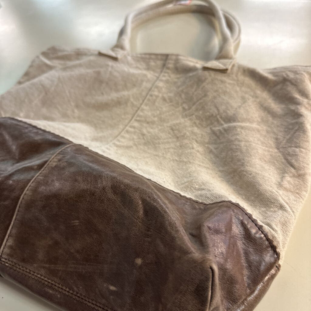 Hobo Beige/ Brown Annapolis Shopper Canvas Tote Purse