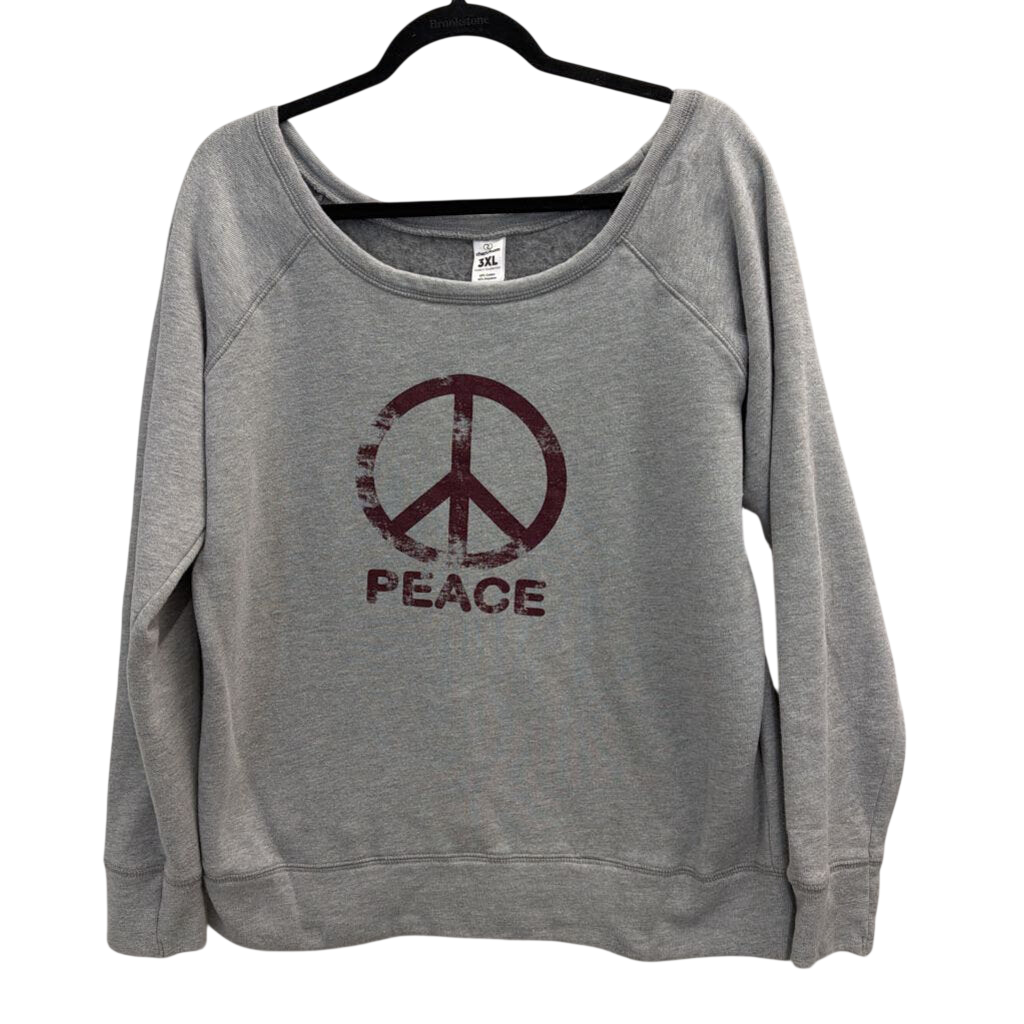Cherry Loom Grey Peace Long Sleeve Pullover 3XL