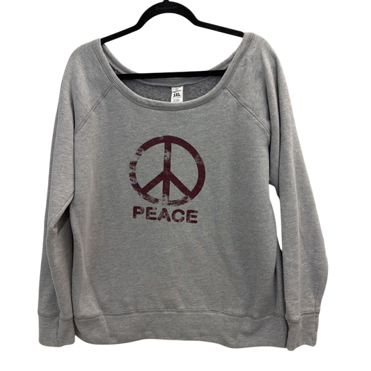Cherry Loom Grey Peace Long Sleeve Pullover 3XL