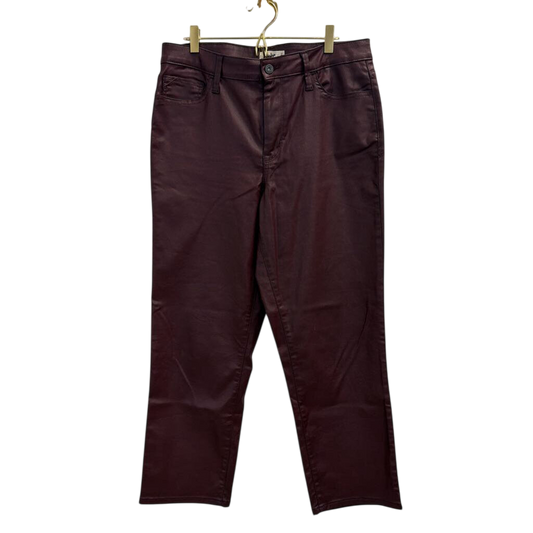 Edgely Burgundy Coated Denim Pants 14