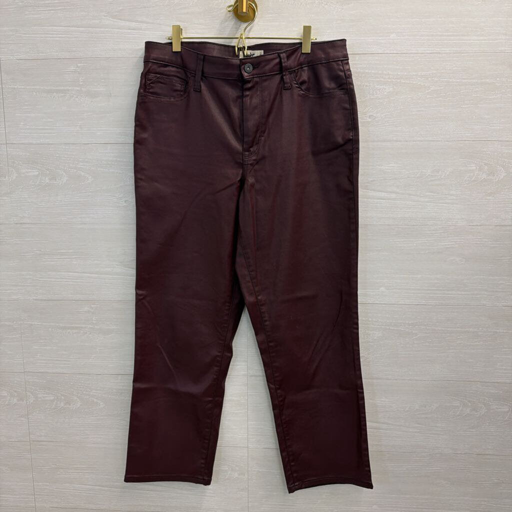 Edgely Burgundy Coated Denim Pants 14