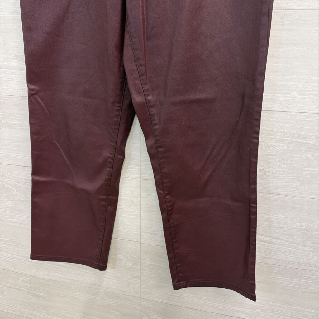 Edgely Burgundy Coated Denim Pants 14