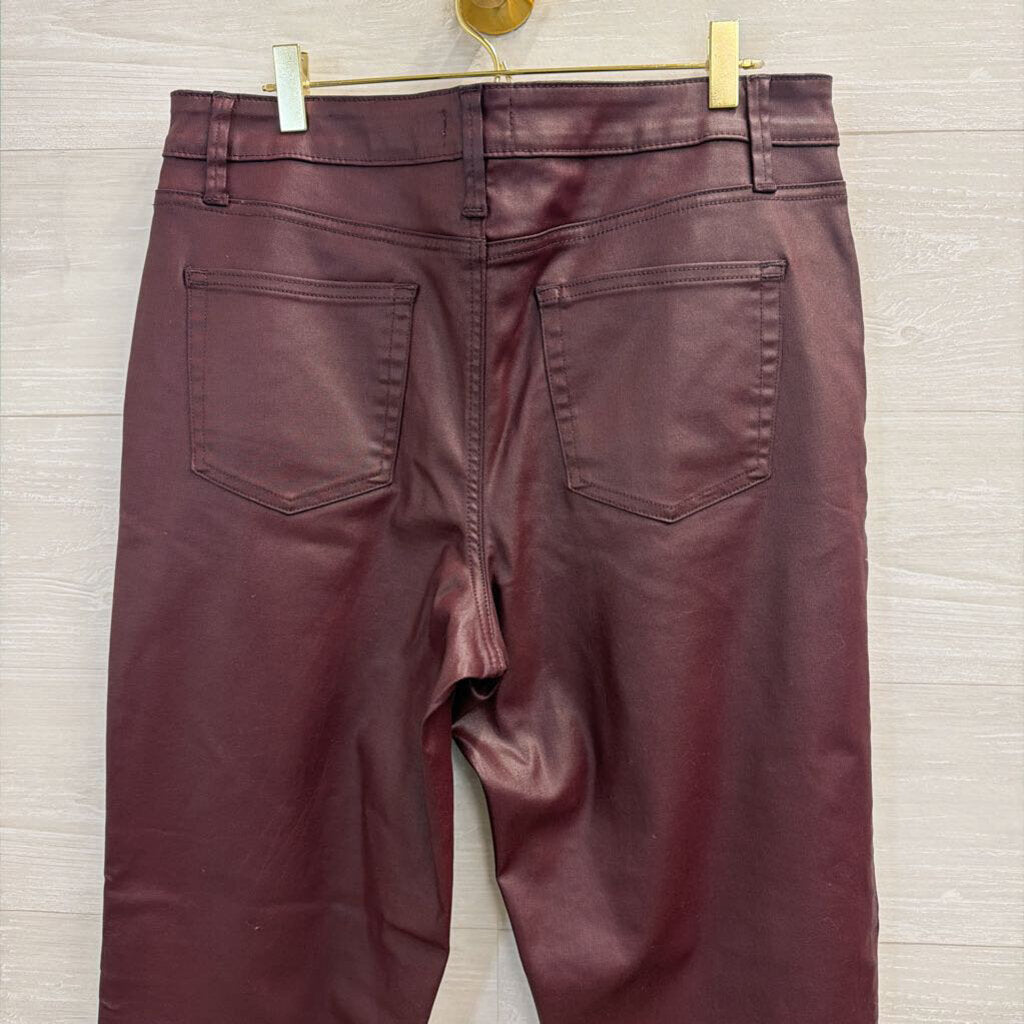 Edgely Burgundy Coated Denim Pants 14