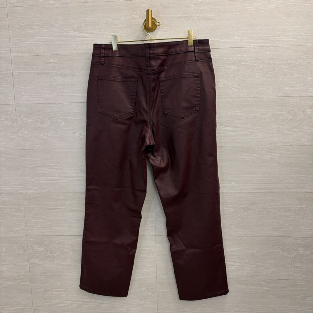 Edgely Burgundy Coated Denim Pants 14
