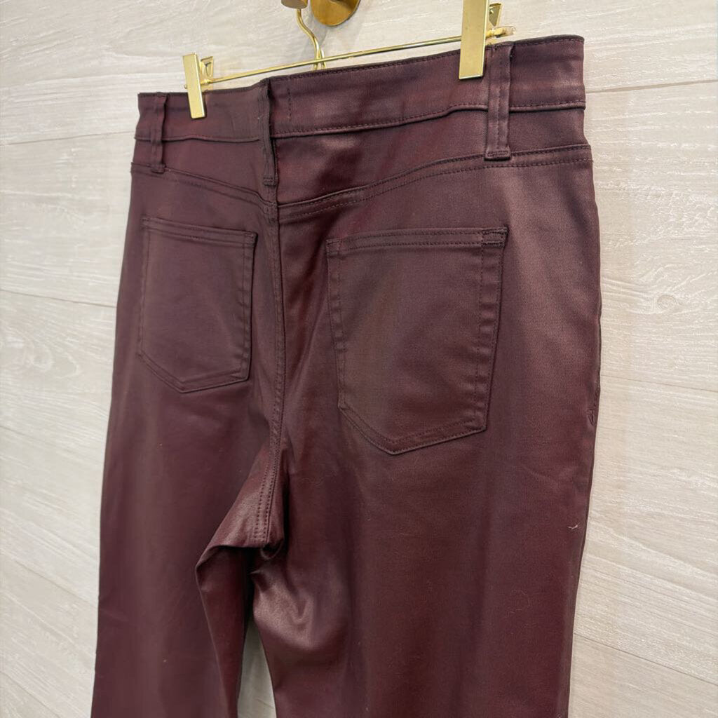 Edgely Burgundy Coated Denim Pants 14
