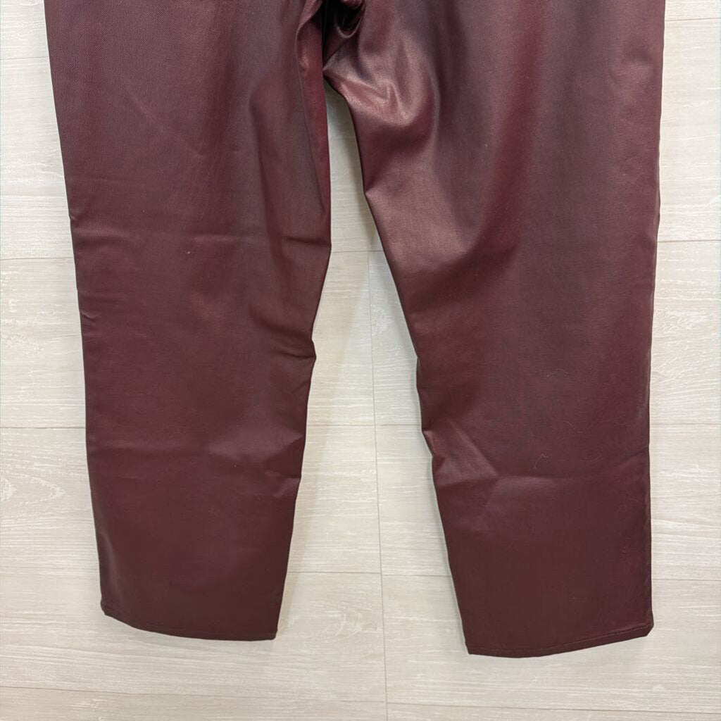 Edgely Burgundy Coated Denim Pants 14