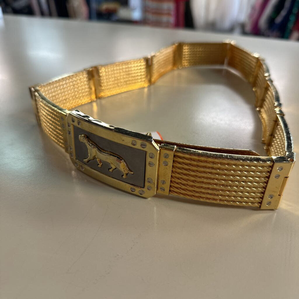 Vintage Gold Metal Non Stretch Belt Small/ Medium