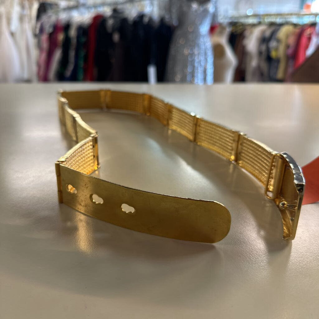 Vintage Gold Metal Non Stretch Belt Small/ Medium