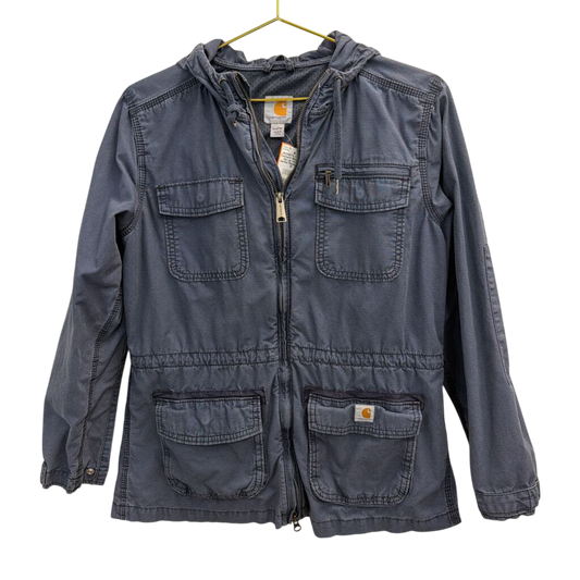 Carhartt Blue Utility Zip Up Hooded Jacket Medium