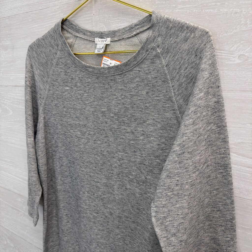 J Crew Grey Long Sleeve Shift Dress Small