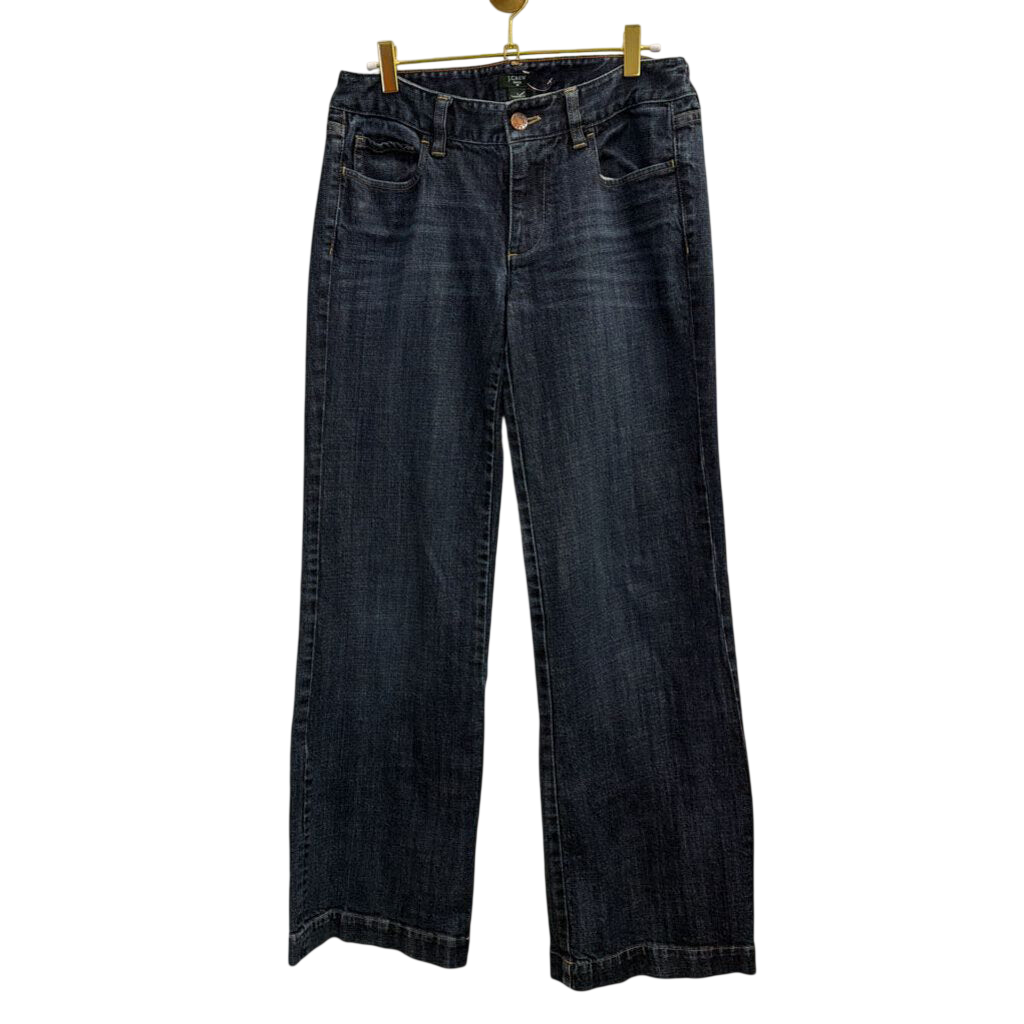 J Crew Dark Wash Stretch Favorite Fit Wide Leg Jeans 6