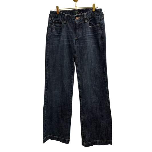 J Crew Dark Wash Stretch Favorite Fit Wide Leg Jeans 6
