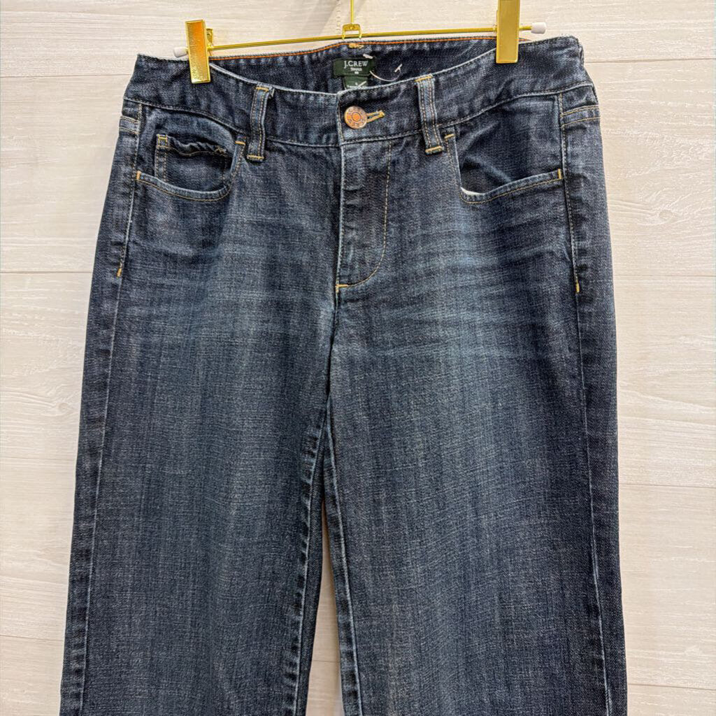 J Crew Dark Wash Stretch Favorite Fit Wide Leg Jeans 6