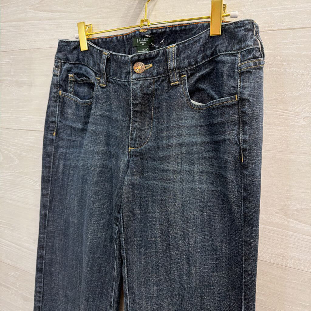 J Crew Dark Wash Stretch Favorite Fit Wide Leg Jeans 6