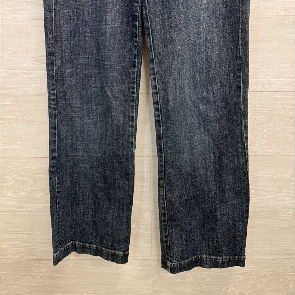 J Crew Dark Wash Stretch Favorite Fit Wide Leg Jeans 6