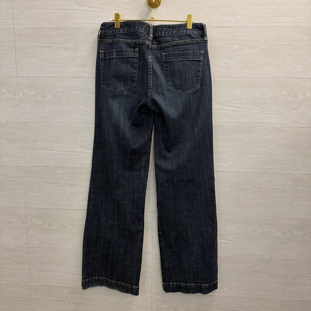 J Crew Dark Wash Stretch Favorite Fit Wide Leg Jeans 6