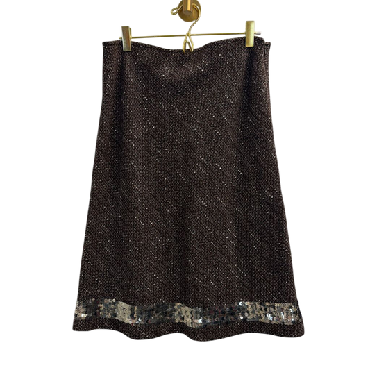 The Limited Brown Tweed Sequin Hem Skirt 8