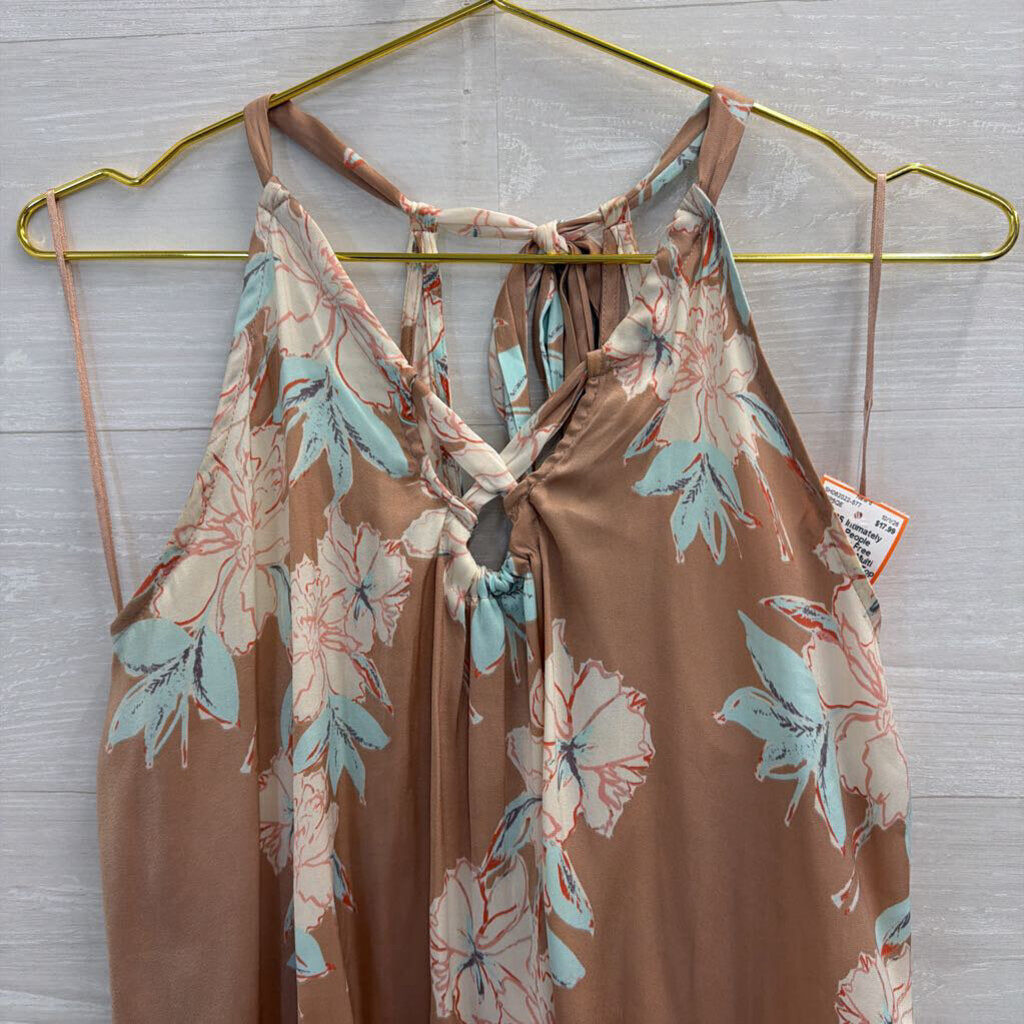 Intimately Free People Pink/ Multi Floral Print Tank Top Medium