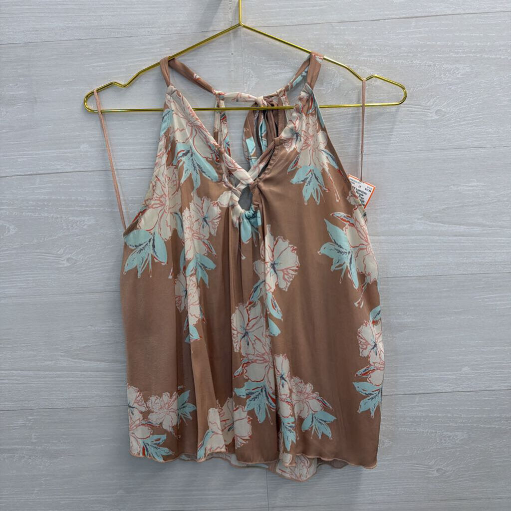 Intimately Free People Pink/ Multi Floral Print Tank Top Medium