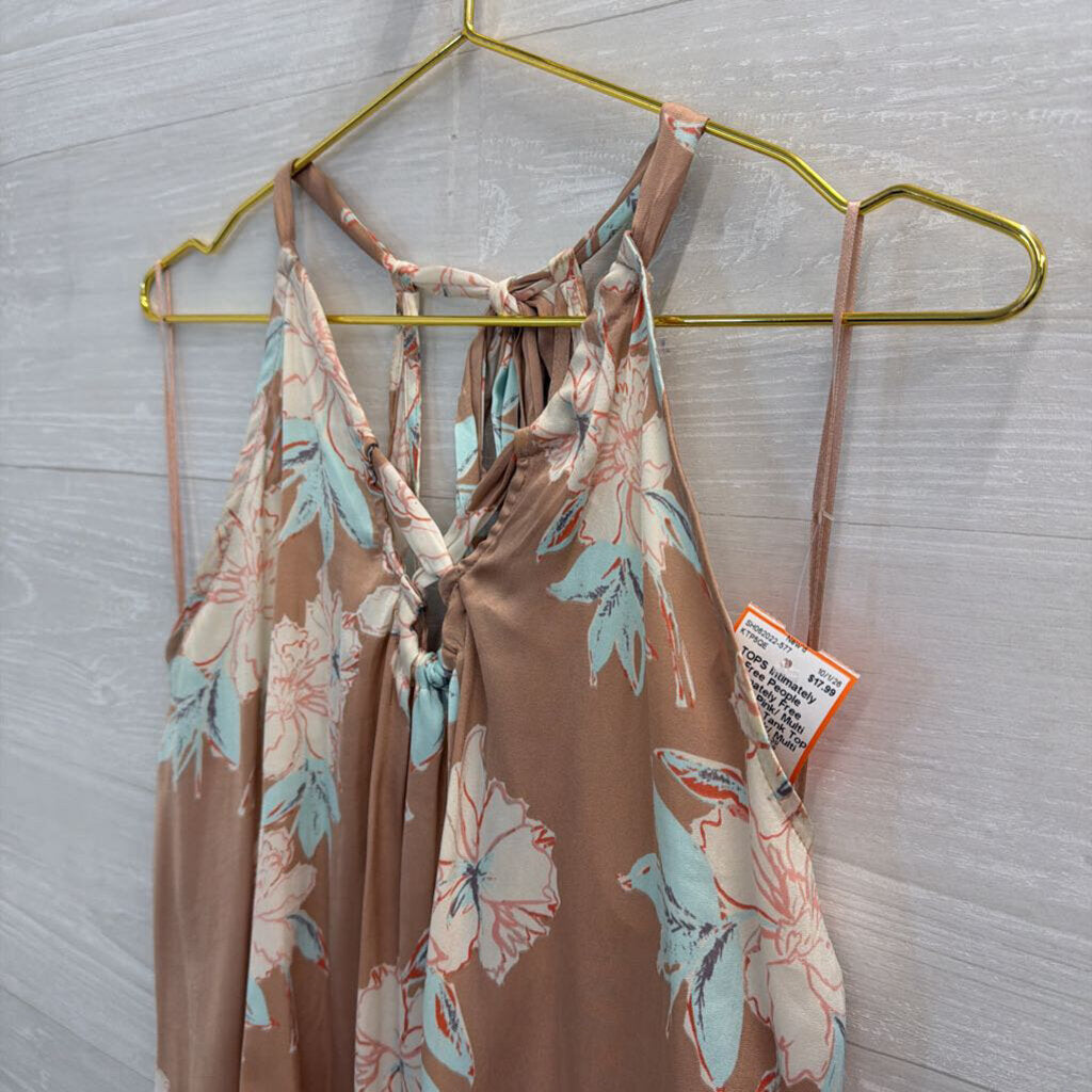 Intimately Free People Pink/ Multi Floral Print Tank Top Medium