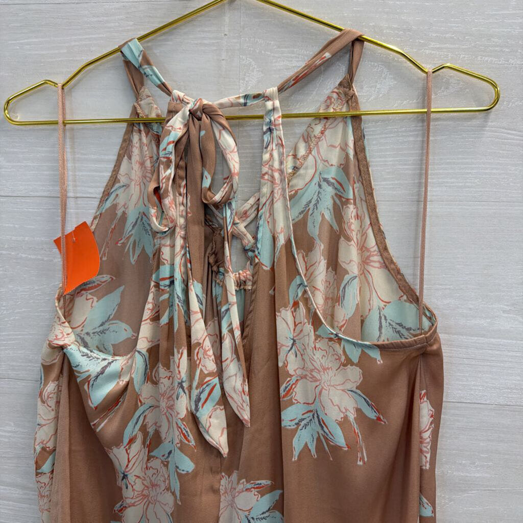 Intimately Free People Pink/ Multi Floral Print Tank Top Medium