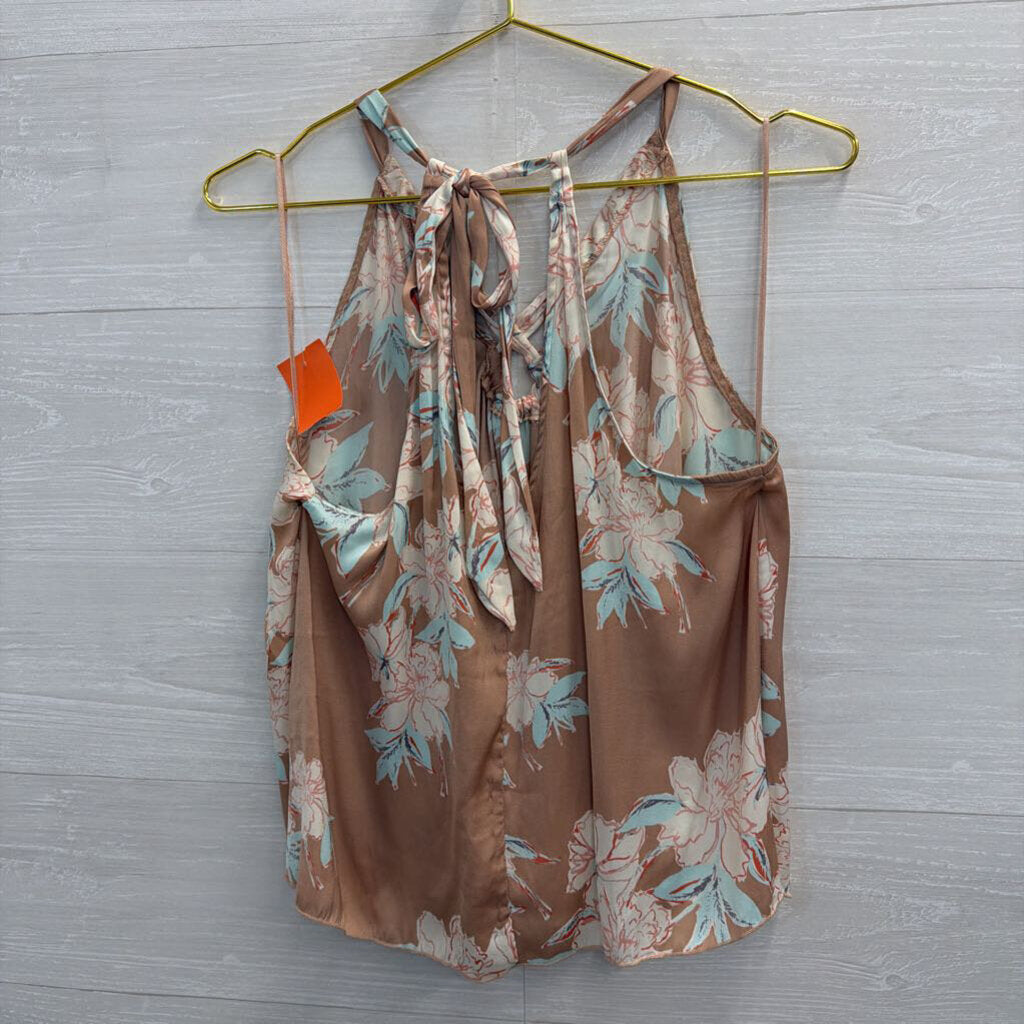 Intimately Free People Pink/ Multi Floral Print Tank Top Medium
