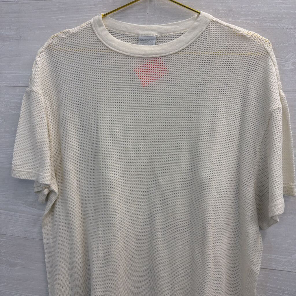 Standard Cloth White Mesh Short Sleeve Top Medium