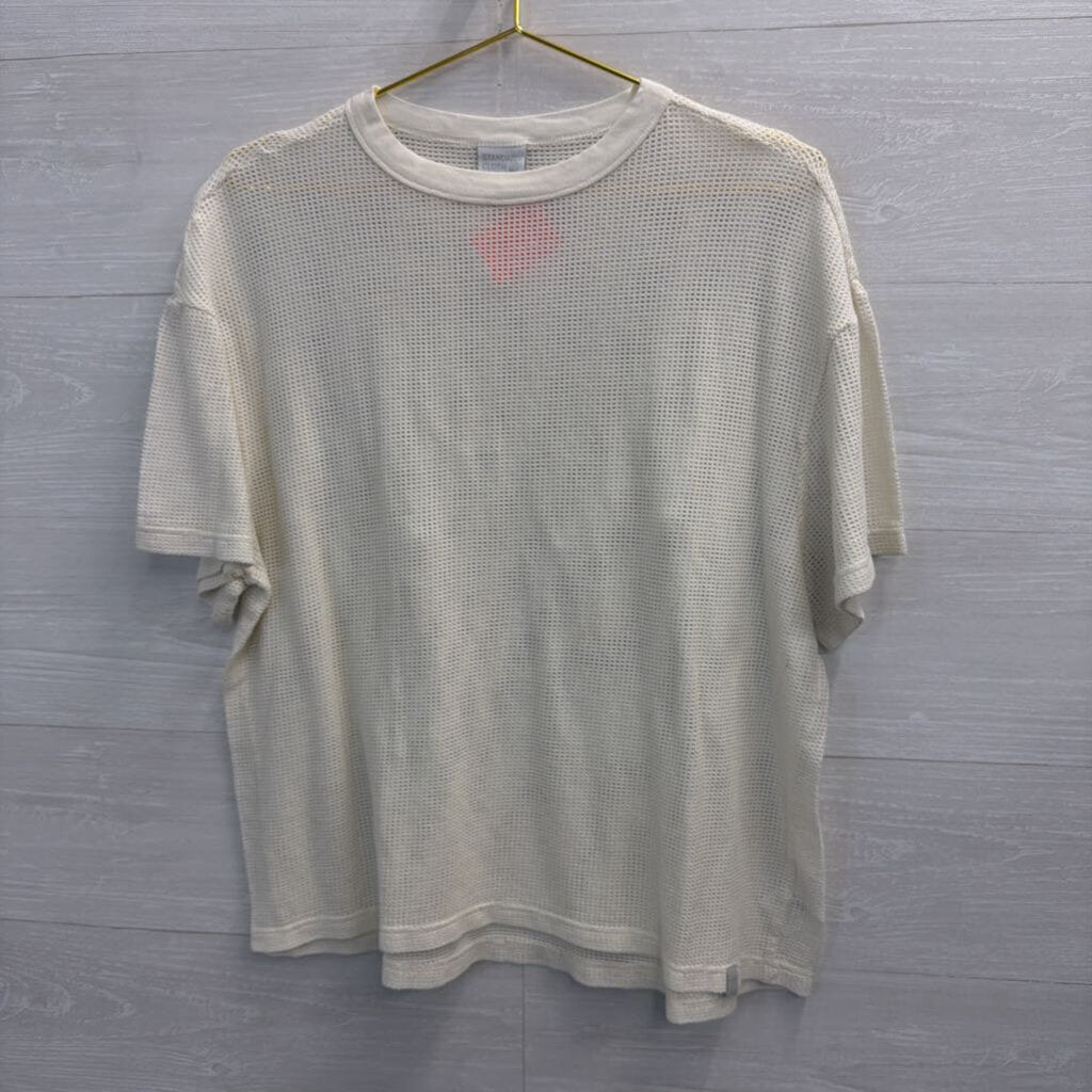 Standard Cloth White Mesh Short Sleeve Top Medium