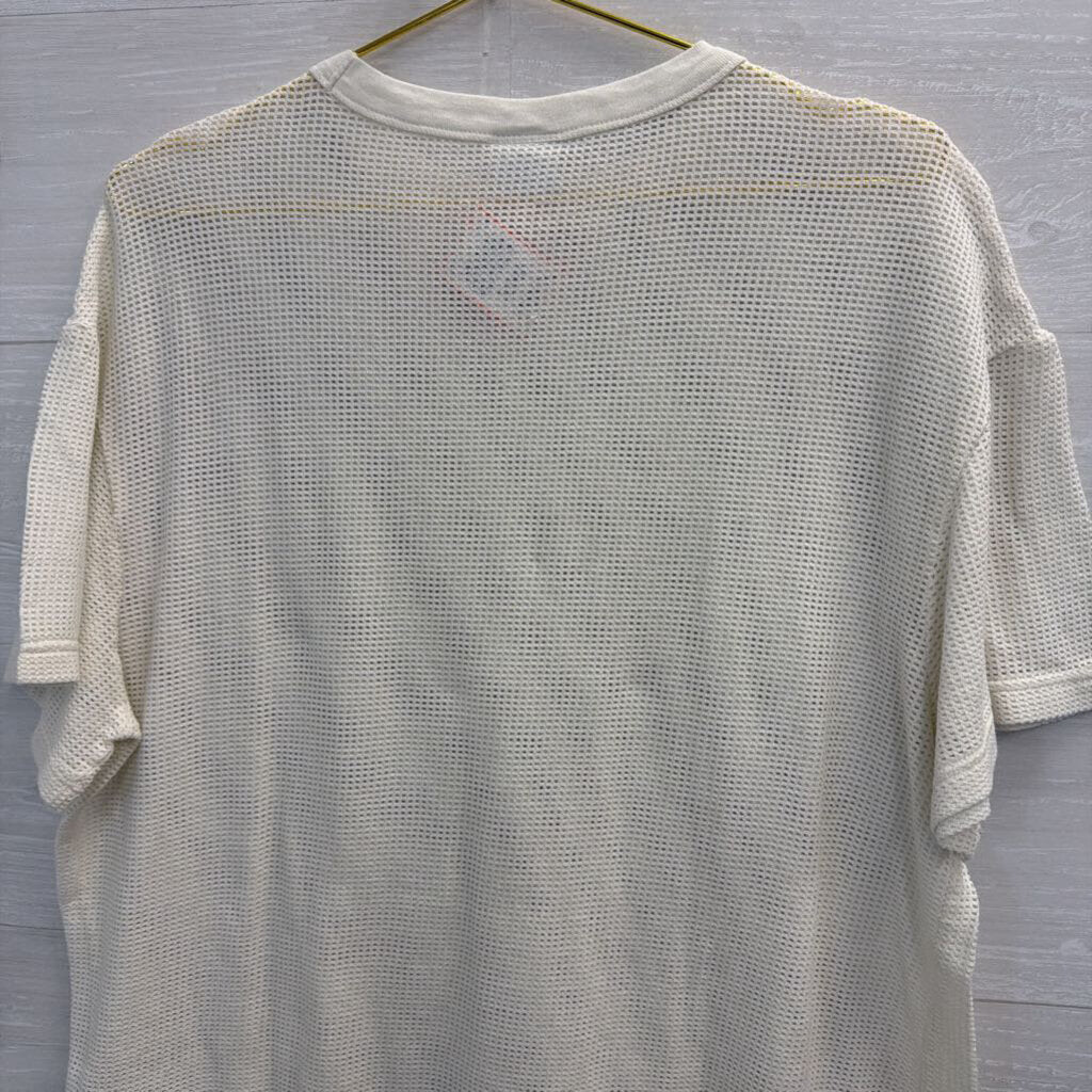 Standard Cloth White Mesh Short Sleeve Top Medium