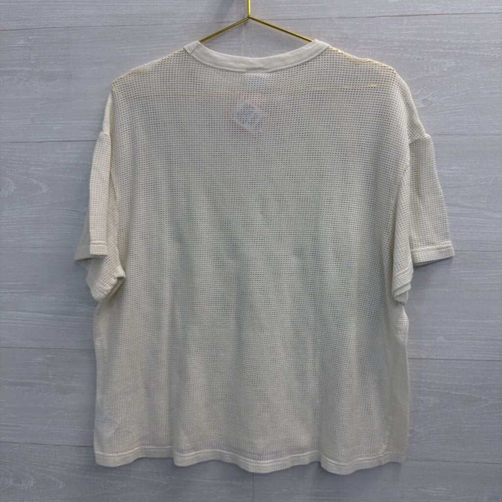Standard Cloth White Mesh Short Sleeve Top Medium