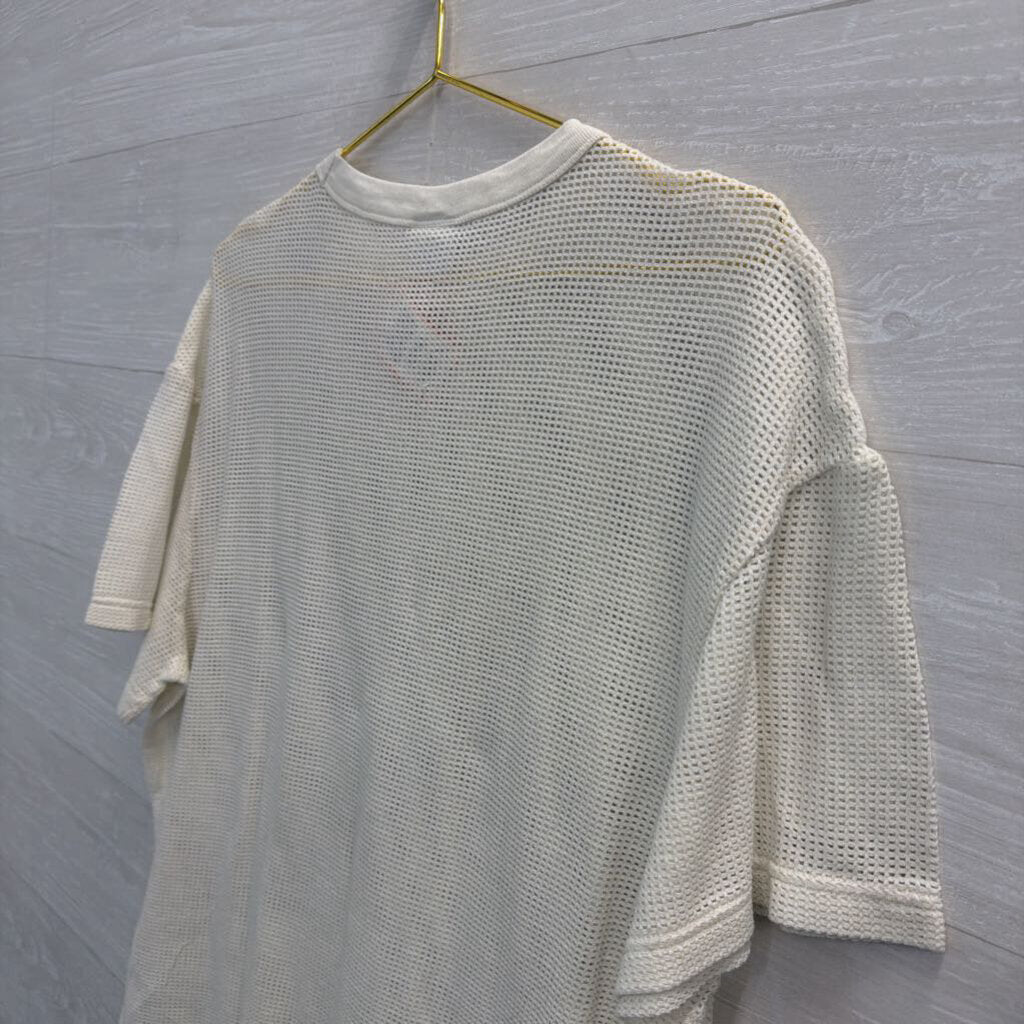 Standard Cloth White Mesh Short Sleeve Top Medium