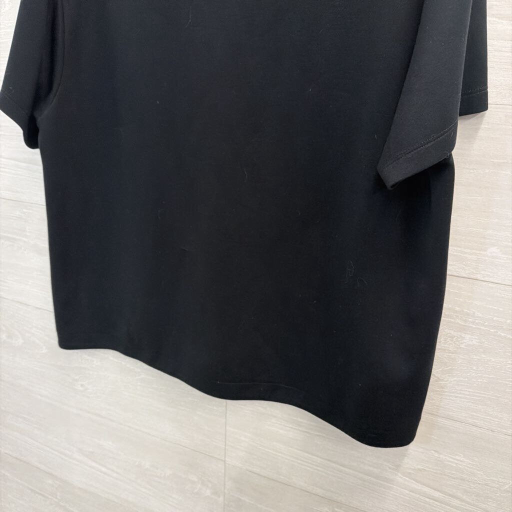 Soft Black Short Sleeve Boxy Top Large