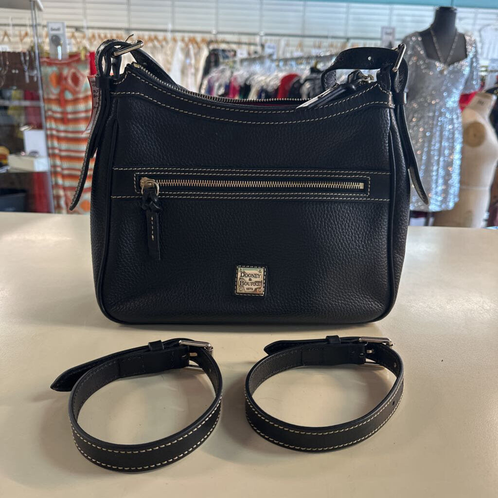 Dooney and Bourke Black Pebbled Leather Presley Purse