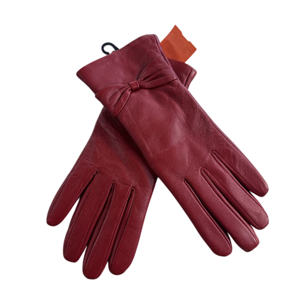 Infinity Leather Red Leather Gloves Large