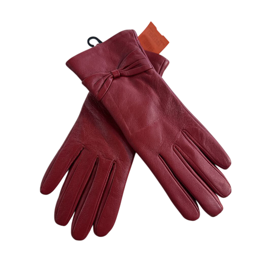 Infinity Leather Red Leather Gloves Large