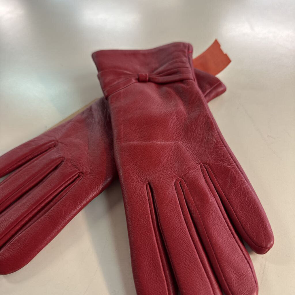 Infinity Leather Red Leather Gloves Large