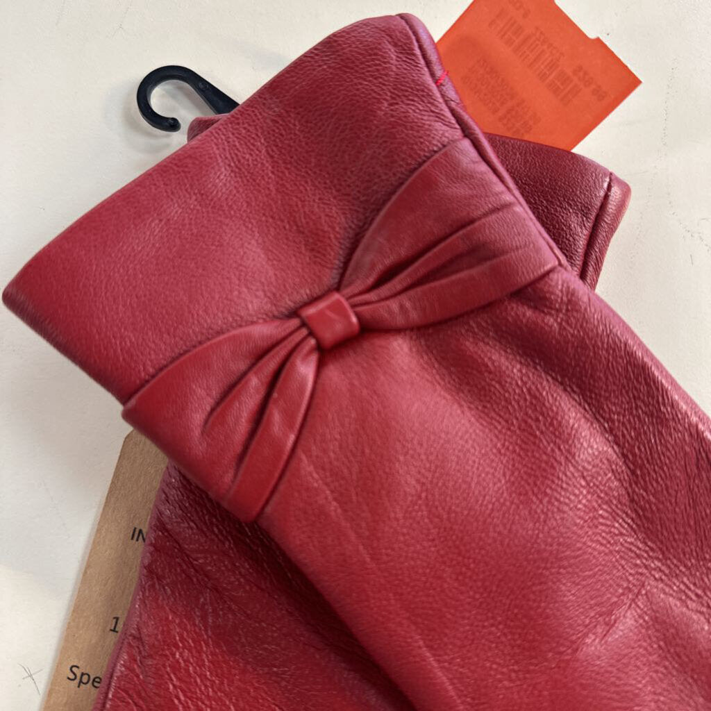 Infinity Leather Red Leather Gloves Large
