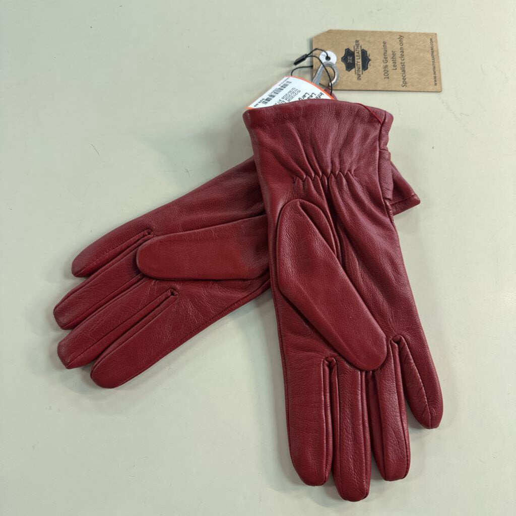 Infinity Leather Red Leather Gloves Large