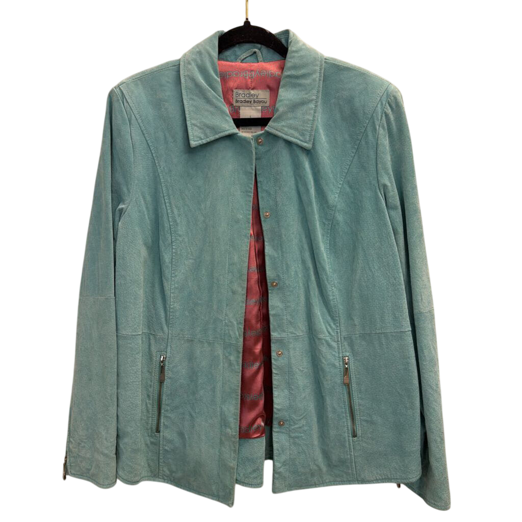 Bradley Bayou Blue 100% Suede Leather Jacket Large