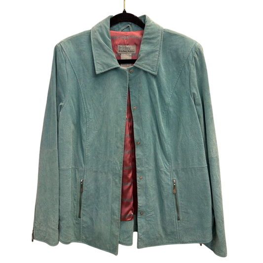 Bradley Bayou Blue 100% Suede Leather Jacket Large