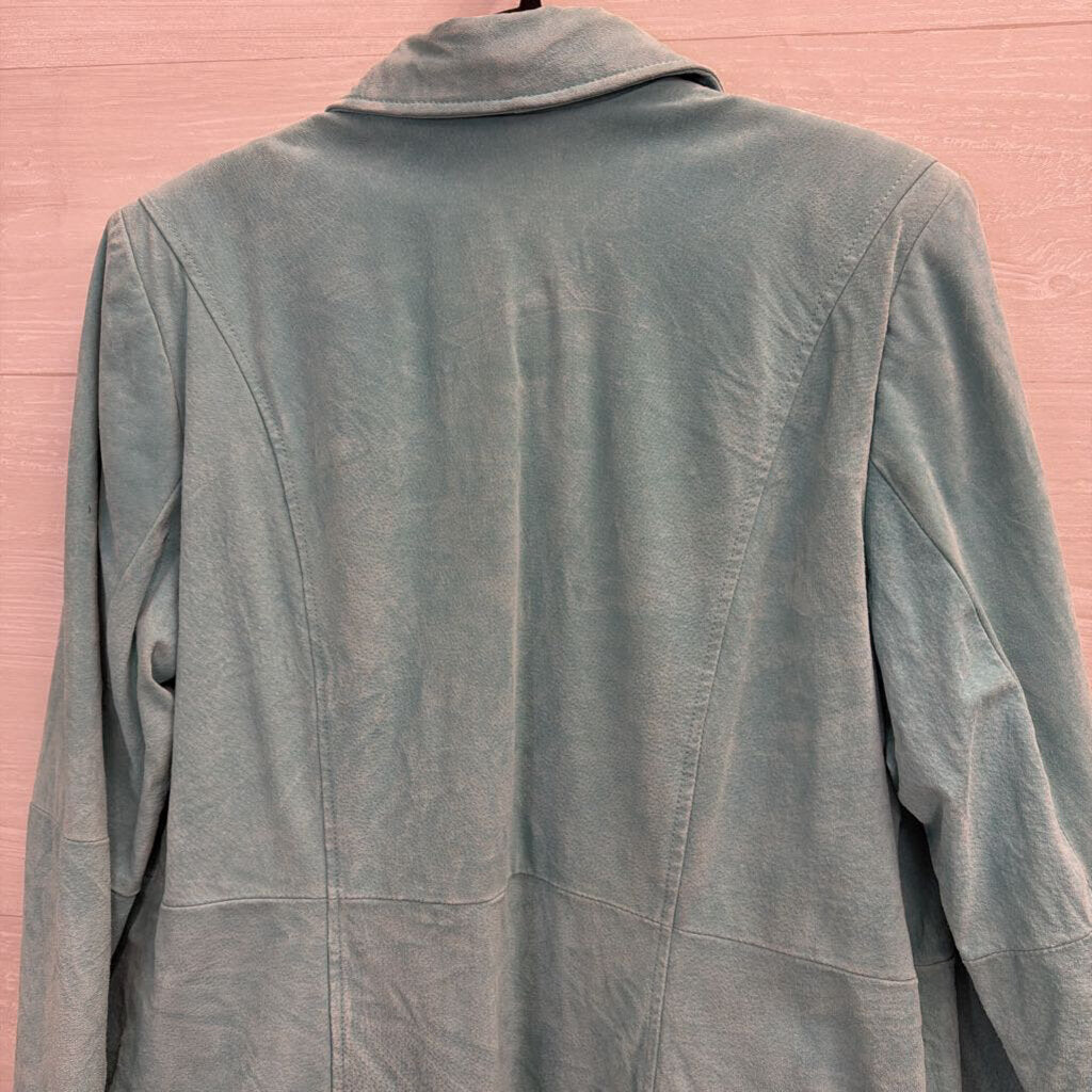 Bradley Bayou Blue 100% Suede Leather Jacket Large