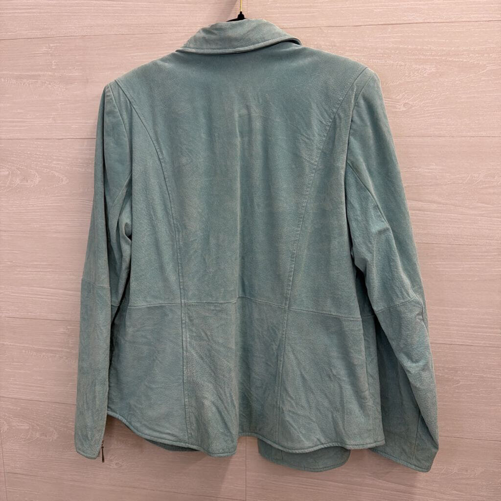 Bradley Bayou Blue 100% Suede Leather Jacket Large