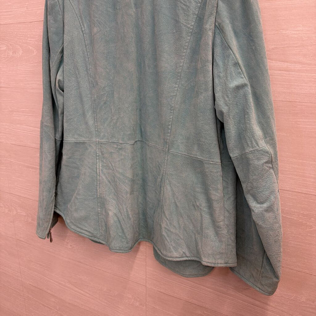 Bradley Bayou Blue 100% Suede Leather Jacket Large