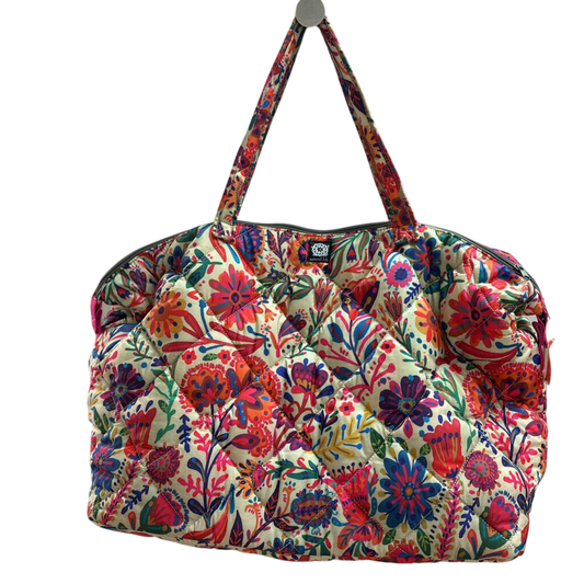 Natural Life Beige/ Multi Print Puffy Weekender Bag