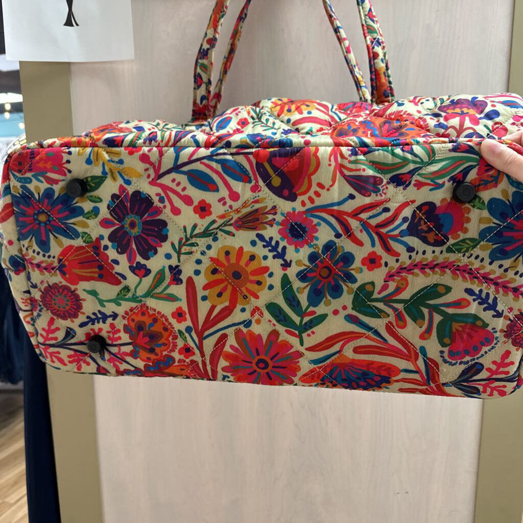 Natural Life Beige/ Multi Print Puffy Weekender Bag