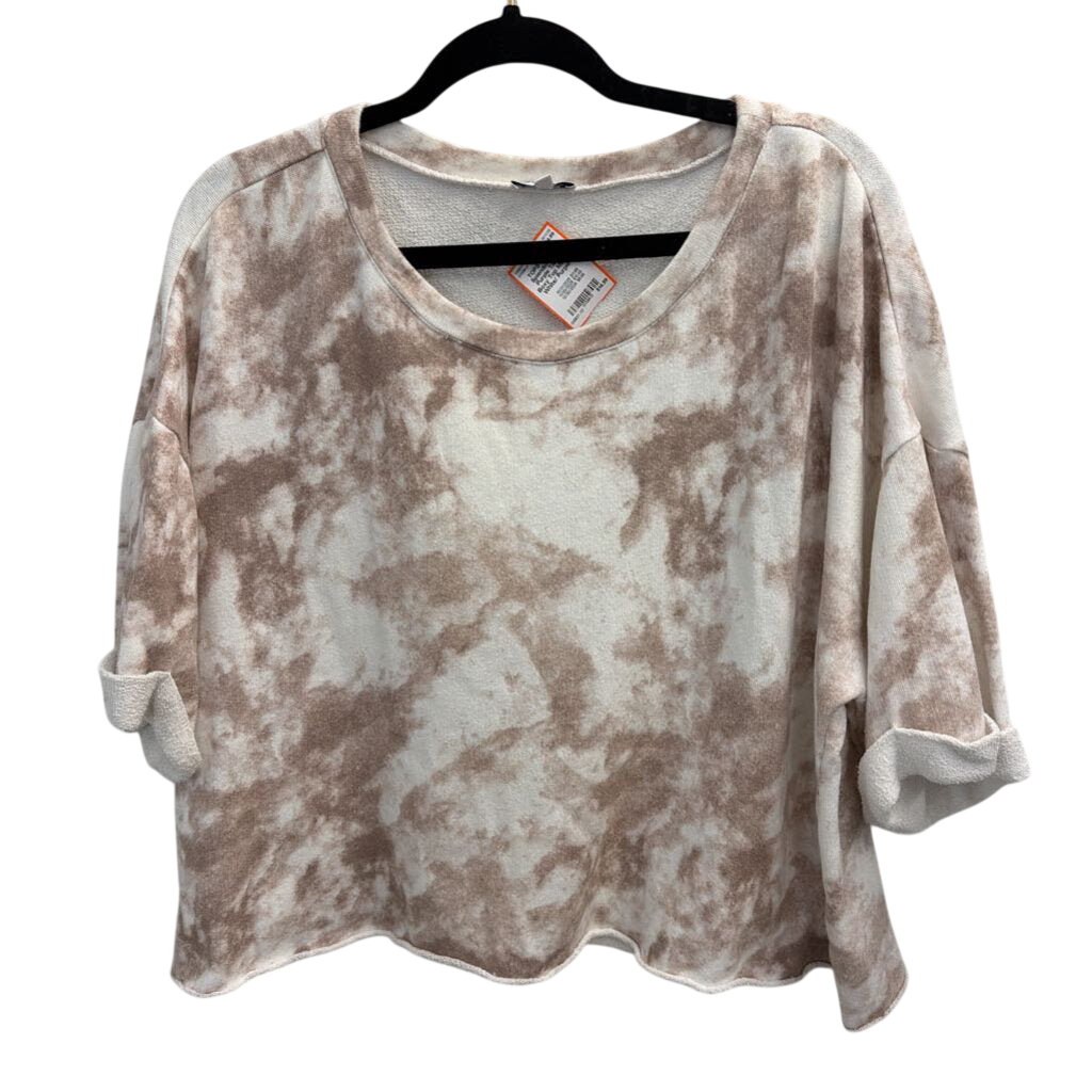 Splendid White/ Purple Tie Dye Boxy Top Medium