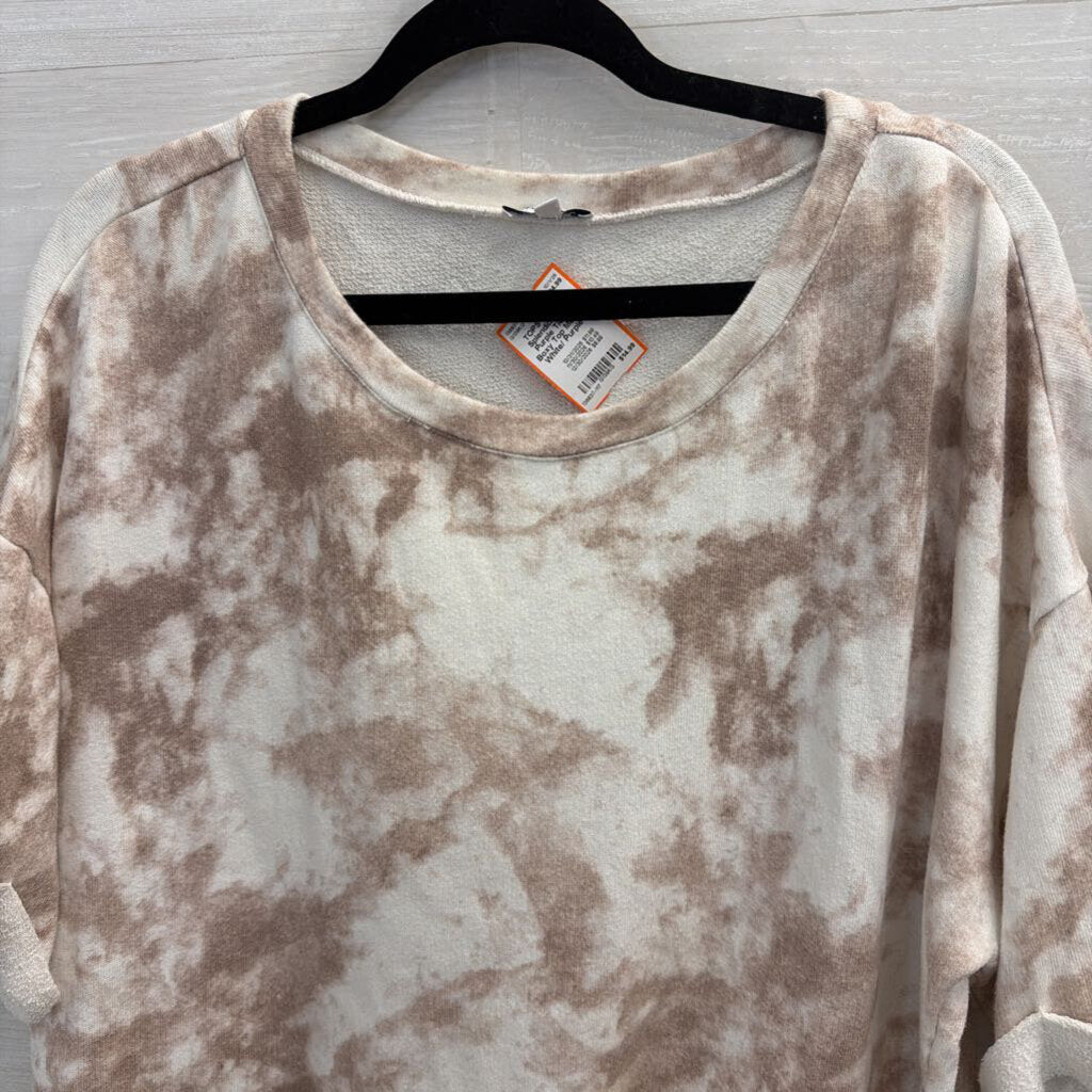 Splendid White/ Purple Tie Dye Boxy Top Medium