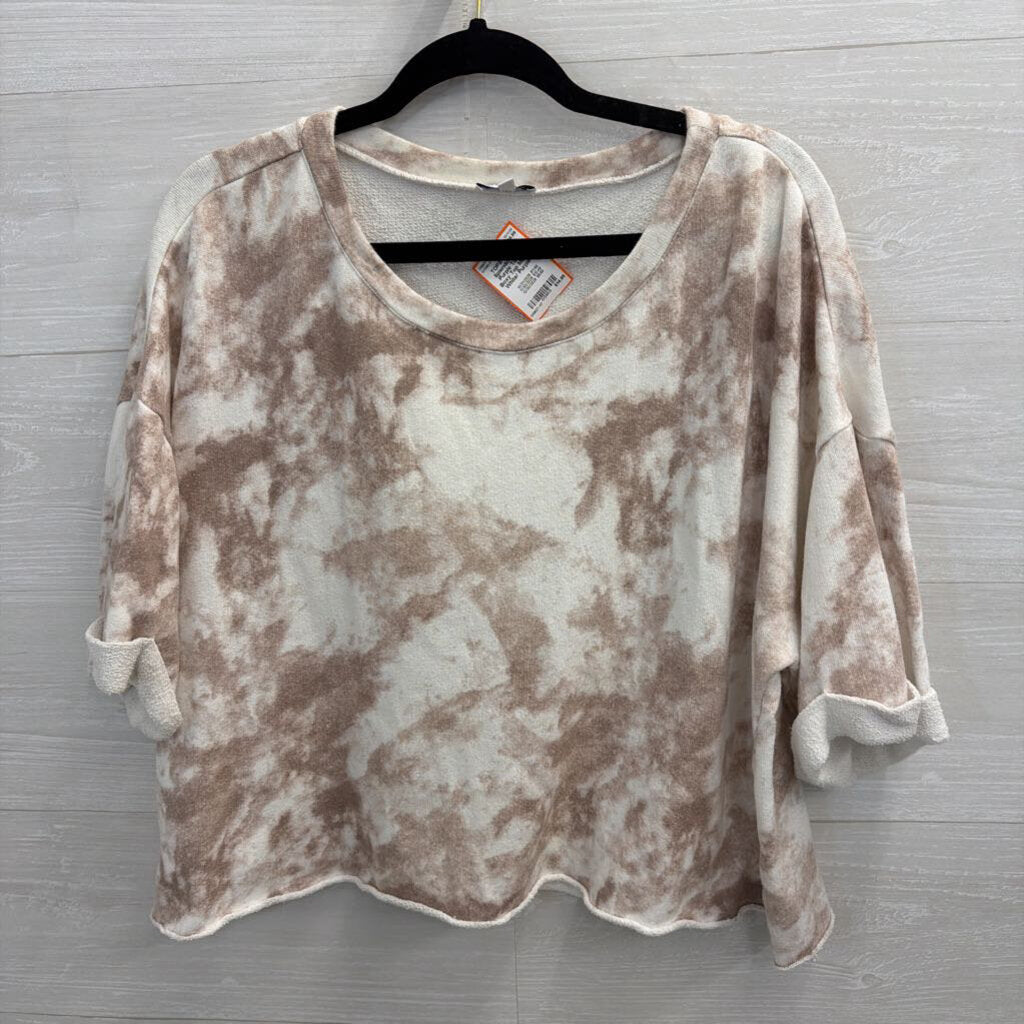 Splendid White/ Purple Tie Dye Boxy Top Medium